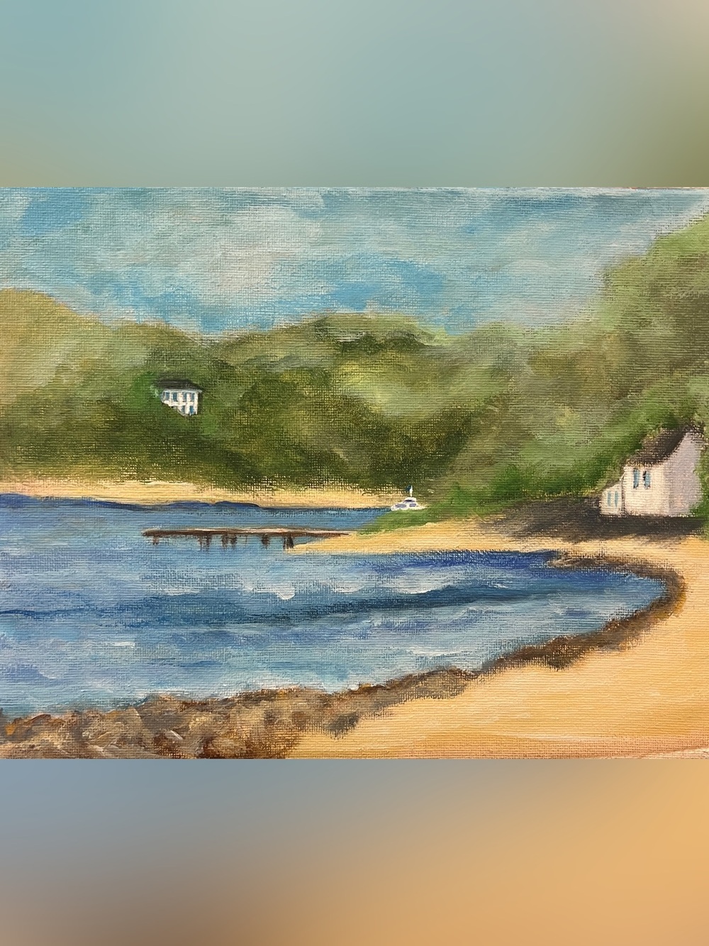 Original hand painted landscape coastal wall art